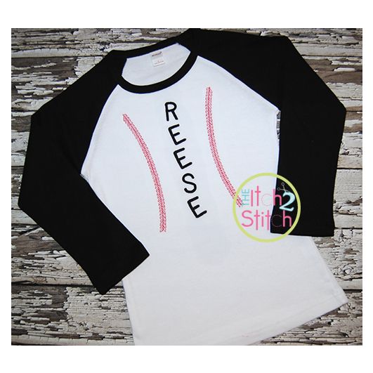 Baseball or Softball Stitches Embroidered | Machine Embroidery Designs by JuJu
