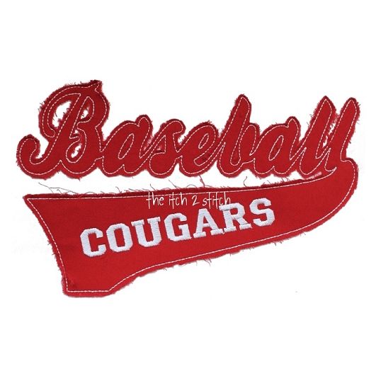 Baseball Tail Raggy Applique | Machine Embroidery Designs by JuJu