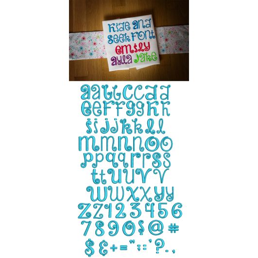 Hide and Seek Embroidery Font Machine Embroidery Designs by JuJu
