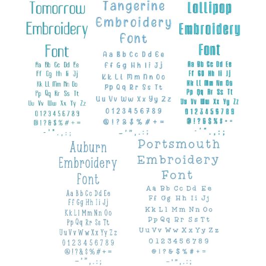 Quarter Inch Font Bundle 22 | Machine Embroidery Designs by JuJu