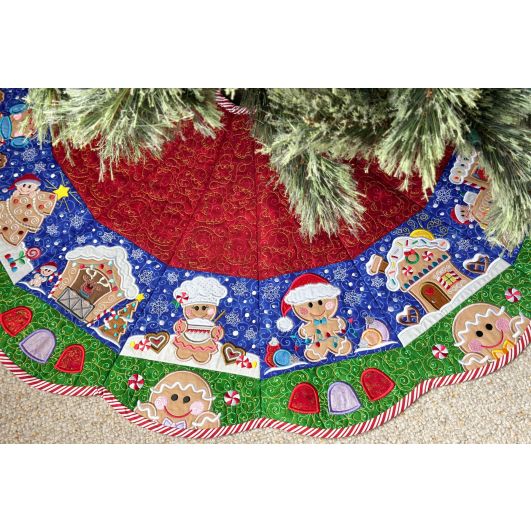 ITH Gingerbread Tree Skirt | Machine Embroidery Designs by JuJu