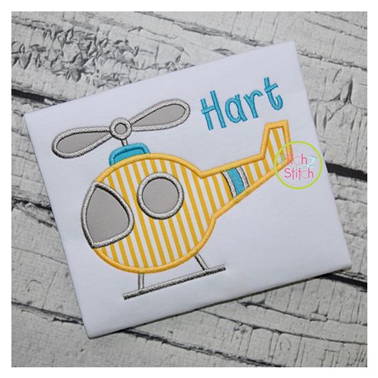 Basic Helicopter Applique | Machine Embroidery Designs by JuJu