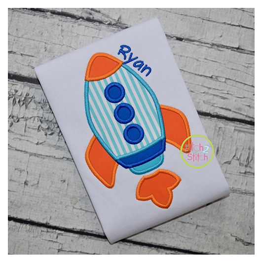 Basic Rocket Applique | Machine Embroidery Designs by JuJu