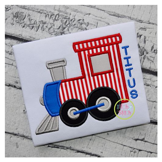 Basic Train Applique | Machine Embroidery Designs by JuJu