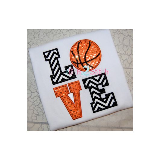 Basketball LOVE Applique | Machine Embroidery Designs by JuJu