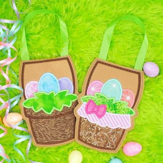 In The Hoop Easter Treat Bags Set 2 | Machine Embroidery Designs by JuJu