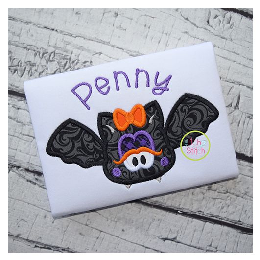 Bat Girl Applique | Machine Embroidery Designs by JuJu