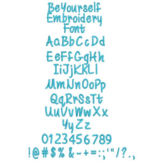 Be Yourself Embroidery Font Machine Embroidery Designs by JuJu