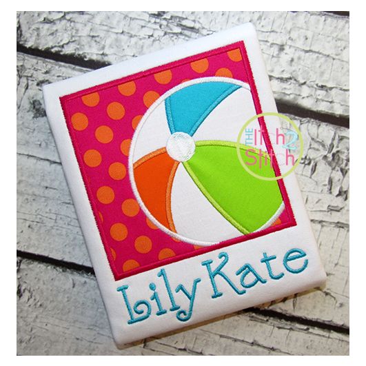 Beach Ball Box Applique | Machine Embroidery Designs by JuJu