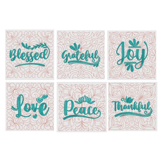 Be Blessed Quilt Blocks Machine Embroidery Designs by JuJu