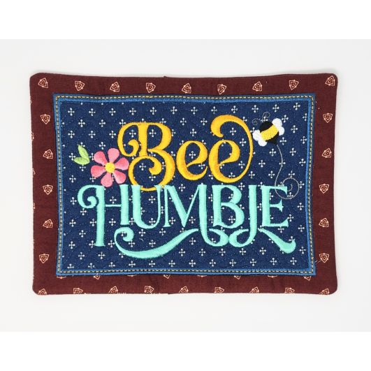 ITH Busy Bees Bee Humble Mug Rug | Machine Embroidery Designs by JuJu