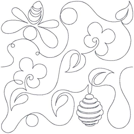Bees and Behives End-to-End Quilting | Machine Embroidery Designs by JuJu