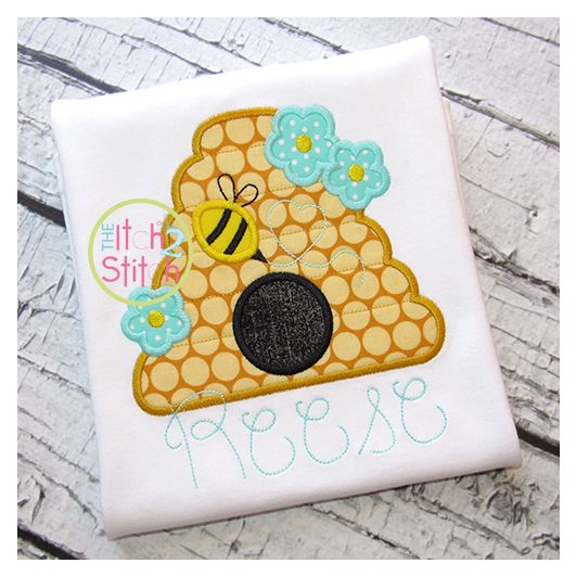 Beehive Applique | Machine Embroidery Designs by JuJu