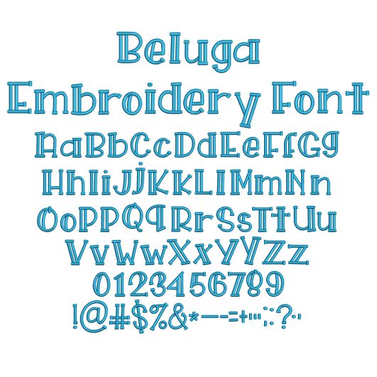 Beluga Embroidery Font | Machine Embroidery Designs by JuJu