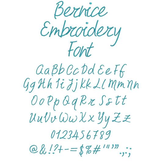 Bernice Embroidery Font | Machine Embroidery Designs by JuJu