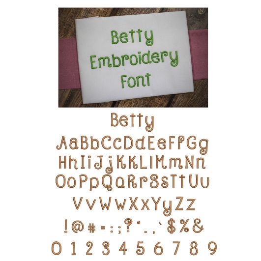 Betty Embroidery Font Machine Embroidery Designs by JuJu