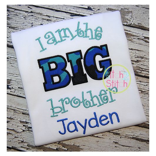 I am the BIG brother Applique | Machine Embroidery Designs by JuJu