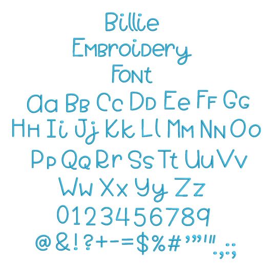 Billie Embroidery Font | Machine Embroidery Designs by JuJu