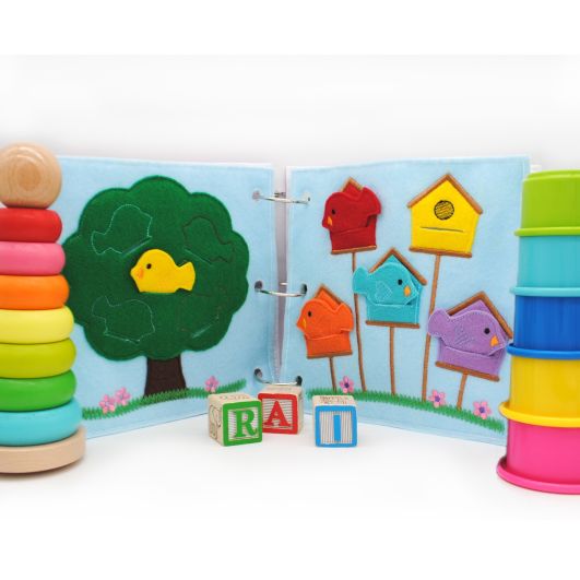 Busy Book Page Birdhouse Coloring Deluxe | Machine Embroidery Designs by JuJu