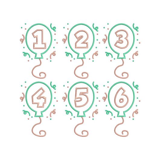 Birthday Balloon Applique Font