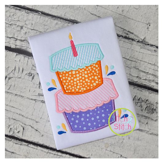 Birthday Cake Applique Design | Machine Embroidery Designs by JuJu