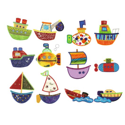 Row Row Your Boat Applique Machine Embroidery Designs by JuJu 