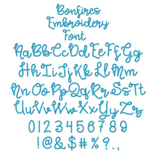 Bonfires Embroidery Font | Machine Embroidery Designs by JuJu