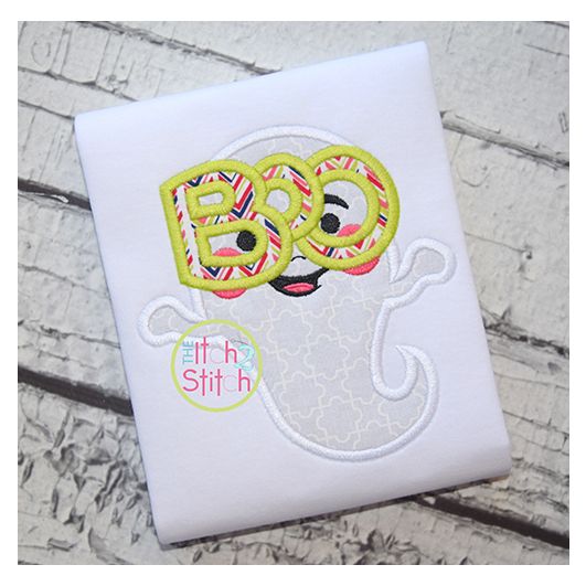 Boo Glasses Ghost Applique | Machine Embroidery Designs by JuJu