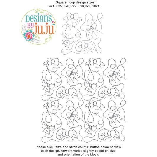 Bows End-to-End Quilting | Machine Embroidery Designs by JuJu