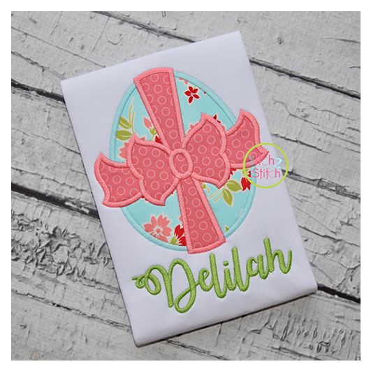 Itch 2 Stitch Bow Tied Egg Applique Digital Embroidery Machine Designs by JuJu