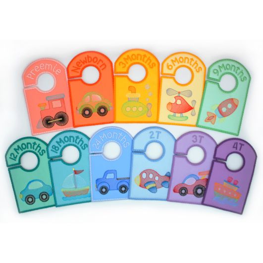 Boy Closet Organizers | Machine Embroidery Designs by JuJu