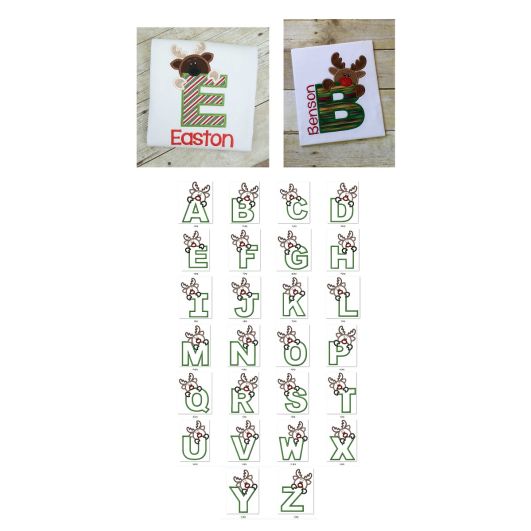 Boy Reindeer Alphabet | Machine Embroidery Designs by JuJu