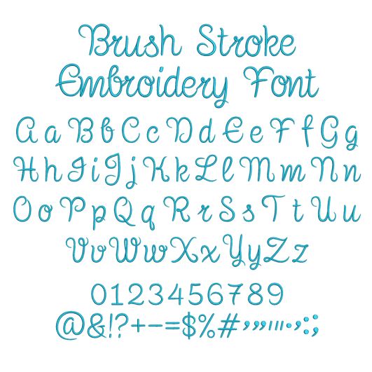 Brush Stroke Embroidery Font | Machine Embroidery Designs by JuJu