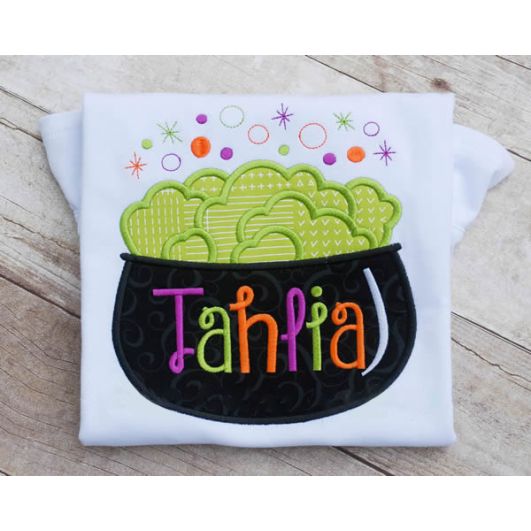 Bubbling Cauldron Halloween Applique Design