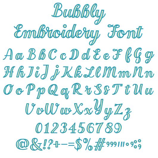 Bubbly Embroidery Font | Machine Embroidery Designs by JuJu