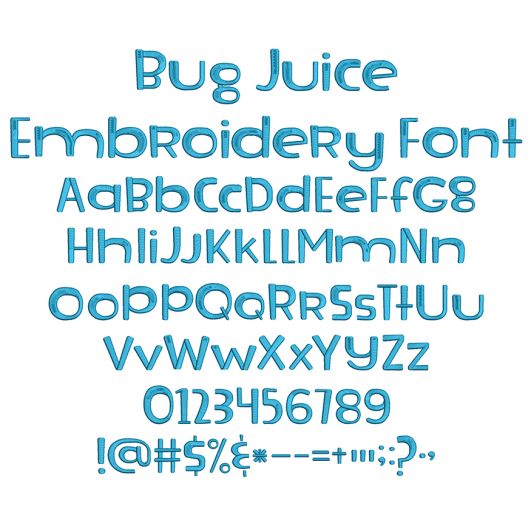 Bug Juice Embroidery Font | Machine Embroidery Designs by JuJu