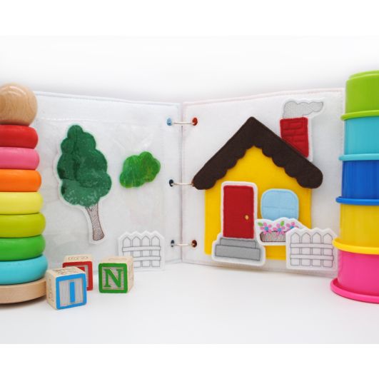 Busy Book Page Build A House Add On | Machine Embroidery Designs by JuJu
