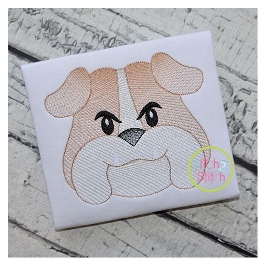 Bulldog Face Boy Sketch Embroidery | Machine Embroidery Designs by JuJu