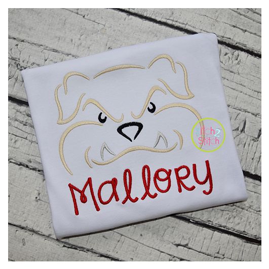Bulldog Mascot Embroidery | Machine Embroidery Designs by JuJu