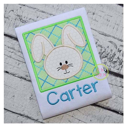 Itch 2 Stitch Bunny Box Boy Face Digital Embroidery Machine Designs by JuJu