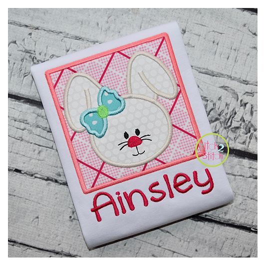 Itch 2 Stitch Bunny Box Girl Face Digital Embroidery Machine Designs by JuJu