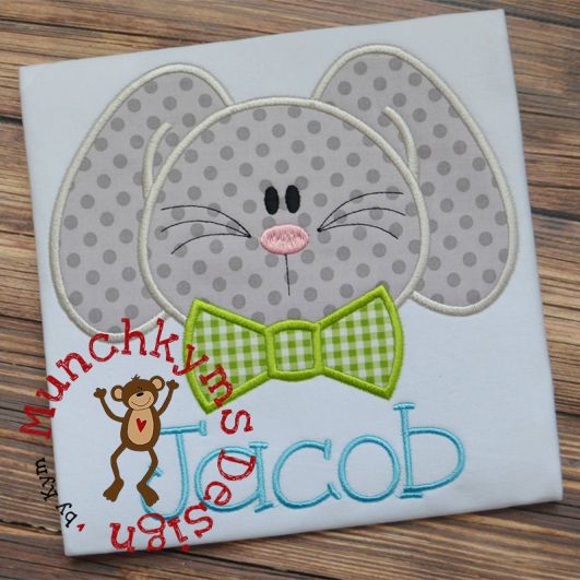 Bunny Boy Bow Tie | Machine Embroidery Designs by JuJu