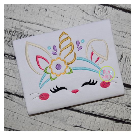 Bunny Unicorn Horn Embroidery | Machine Embroidery Designs by JuJu