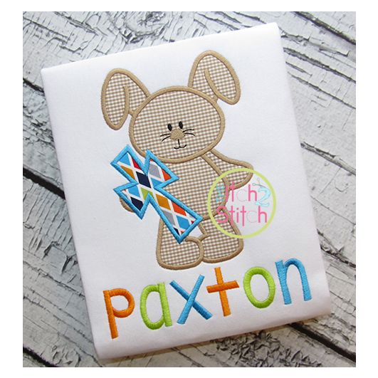 Easter Bunny Cross Applique | Machine Embroidery Designs by JuJu
