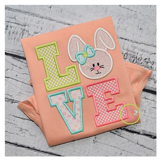 Itch 2 Stitch Bunny Love Applique Digital Embroidery Machine Designs by JuJu