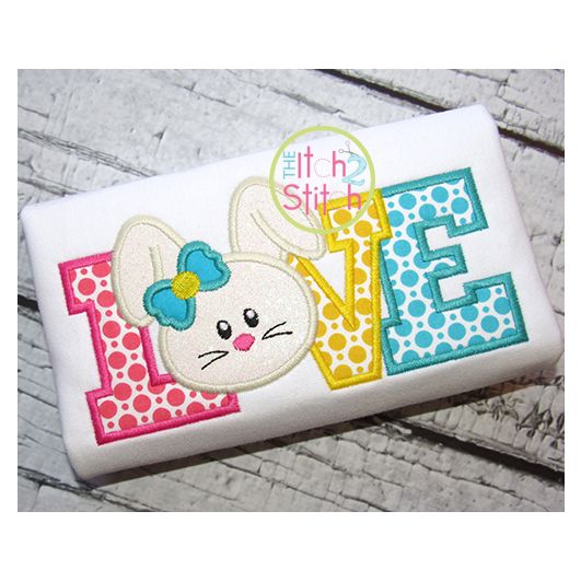                                 Bunny LOVE Applique 2 | Machine Embroidery Designs by JuJu
                            