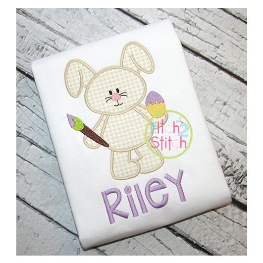 Easter Bunny Paint Applique | Machine Embroidery Designs by JuJu