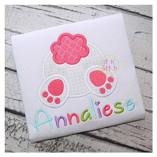 Bunny Tail Applique | Machine Embroidery Designs by JuJu