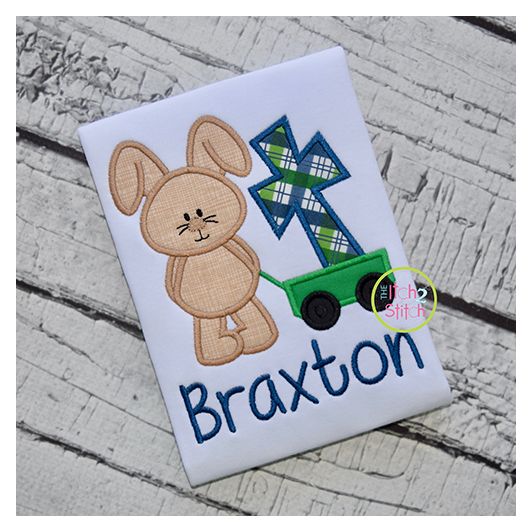 Bunny Wagon Cross Applique | Machine Embroidery Designs by JuJu