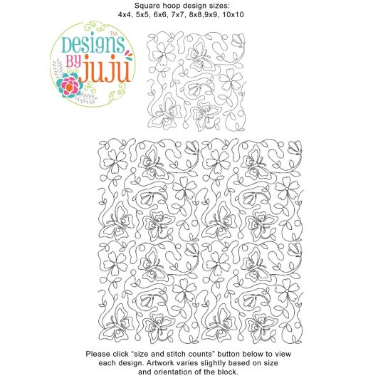 Butterflies 2 End-to-End Quilting | Machine Embroidery Designs by JuJu